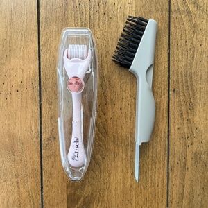Kitsch Derma Roller and Double Sided Hair Brush Cleaner